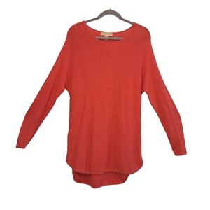 Michael Kors Coral Pink Orange Oversized Tunic Sweater Size Medium